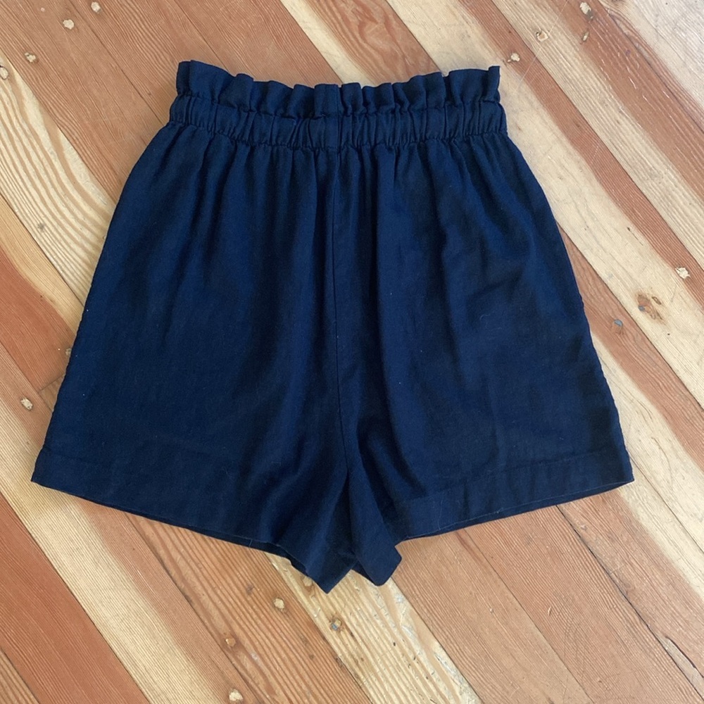 Laundry by Shelli Segal Black Linen Blend High Waist Pull On Shorts Small‎ - Picture 4 of 4